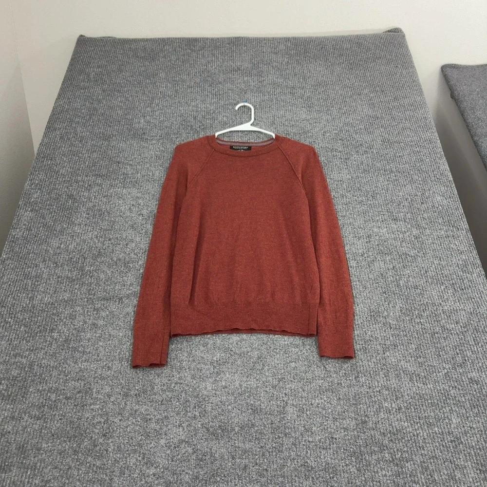 Banana Republic Sweater Mens S Orange Merino Wool Crewneck Classic Casual